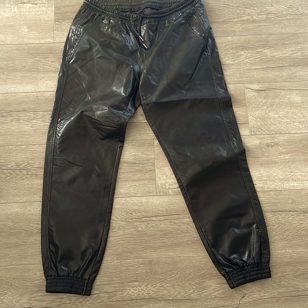 Zara leather looking joggers